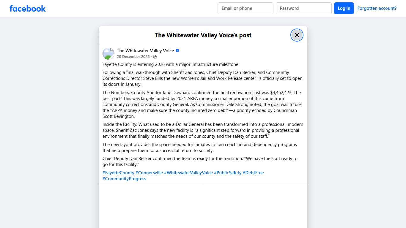 Fayette County is entering... - The Whitewater Valley Voice Facebook